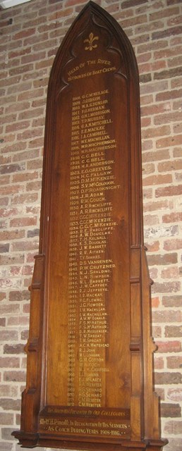 Honour Board, <br/>Head of the River Strokes 1908-1972